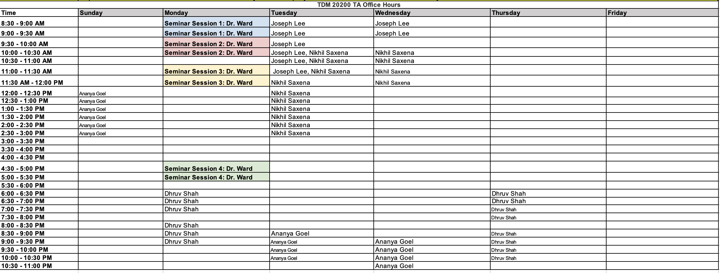 TDM 202 Office Hours